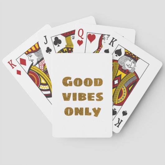 Jeu De Cartes Good Vibes uniquement | Parties scintillant noire  (dos)