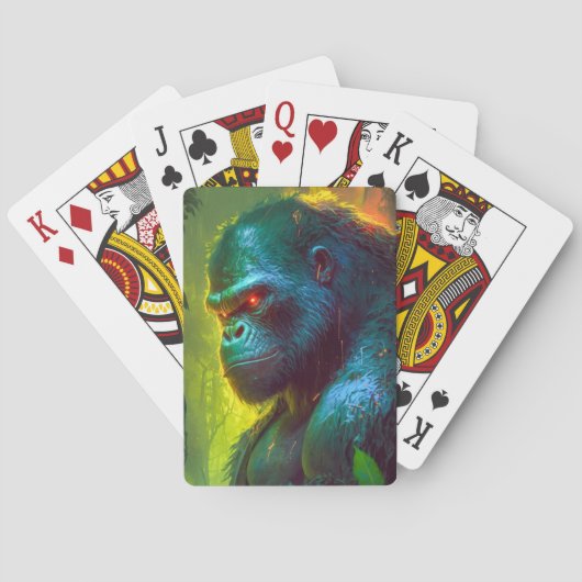 Jeu De Cartes Gorilla Ape Animal Portrait Peinture Faune libre (dos)