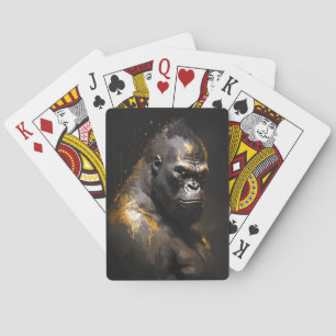 Jeu De Cartes Gorilla Ape Portrait Animal Nature Faune Esprit