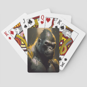 Jeu De Cartes Gorilla Ape Portrait Animal Nature Faune Esprit