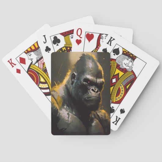 Jeu De Cartes Gorilla Ape Portrait Animal Nature Faune Esprit (dos)