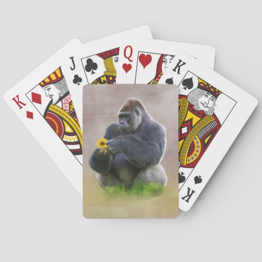 Jeu De Cartes Gorille et marguerite jaune (dos)