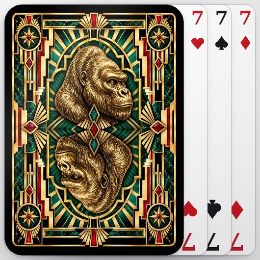 Jeu De Cartes Gorille, faune Art déco