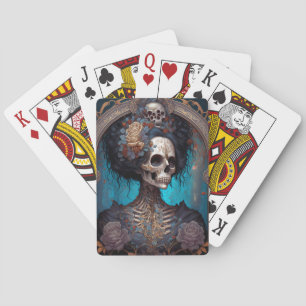 Jeu De Cartes Goth Skeleton Skull Woman Gothique