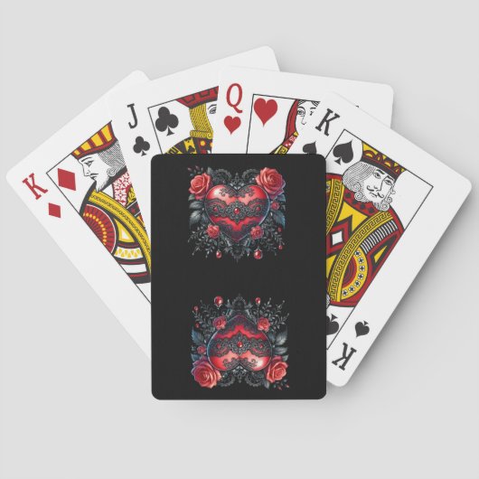 Jeu De Cartes Gothic Heart Valentine Playing Cards (dos)