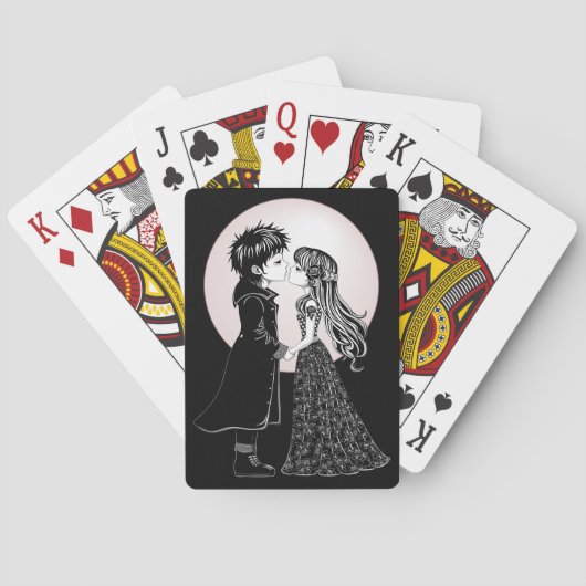 Jeu De Cartes Gothique Emo Enfants Kiss Valentine's Day (dos)