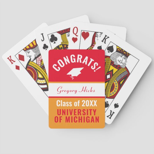 Jeu De Cartes Graduation personnalisée (dos)