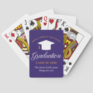 Jeu De Cartes Graduation personnalisée en violet 2025 Cadeau aux