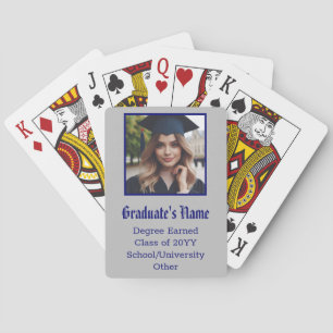 Jeu De Cartes Graduation personnalisée Nom photo Classe Marine B