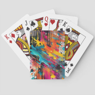 Jeu De Cartes Graffiti éclaboussé de chaos vibrant