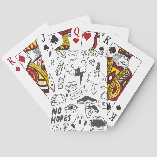 Jeu De Cartes Graffiti mignon : Doodle Art Set. (dos)