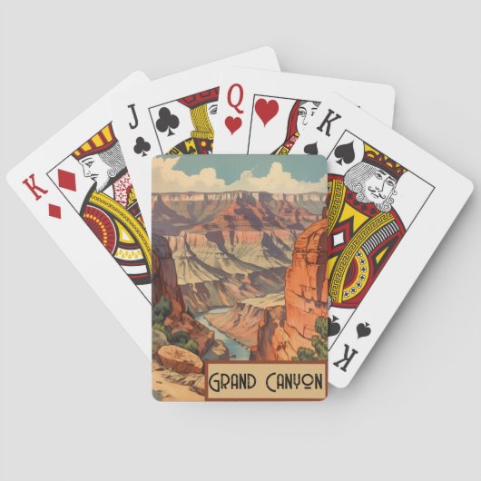 Jeu De Cartes Grand Canyon Retro Design de voyage (dos)