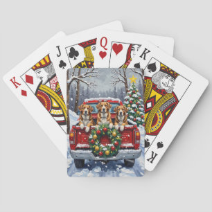 Jeu De Cartes Grand chien de montagne suisse Noël camion rouge