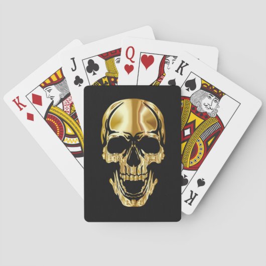 Jeu De Cartes Grand crâne d'or noir cool     (dos)