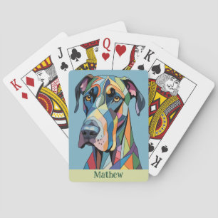Jeu De Cartes Grand Danois Cubiste Coloré