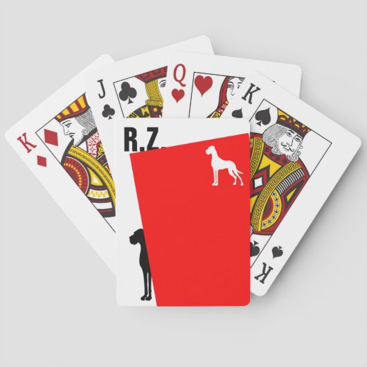Jeu De Cartes Grand Danois et vos initiales (dos)
