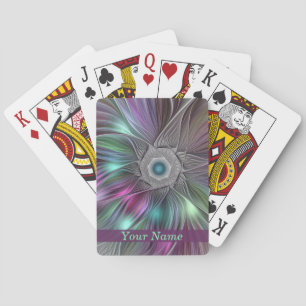 Jeu De Cartes Grand Fleur coloré Abstrait Trippy Nom fractal