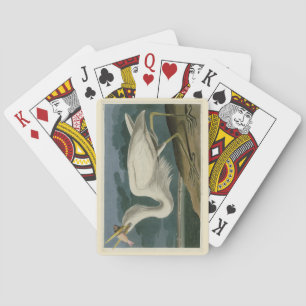 Jeu De Cartes Grand héron blanc, des oiseaux d'Amérique d'Audubo