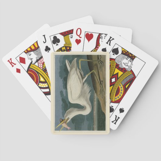 Jeu De Cartes Grand héron blanc, des oiseaux d'Amérique d'Audubo (dos)