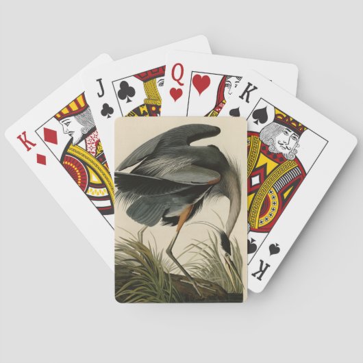 Jeu De Cartes Grand héron bleu des oiseaux d'Amérique d'Audubon (dos)