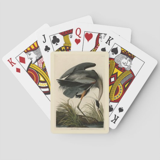 Jeu De Cartes Grand héron bleu des oiseaux d'Amérique d'Audubon (dos)