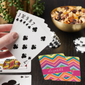 Jeu De Cartes Grand Motif coloré Chevron avec nom (In Situ)