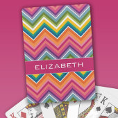 Jeu De Cartes Grand Motif coloré Chevron avec nom