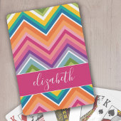 Jeu De Cartes Grand Motif coloré Chevron avec nom
