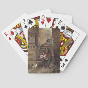 Jeu De Cartes Grand-Père S'Occupe De Son Petit-Fils