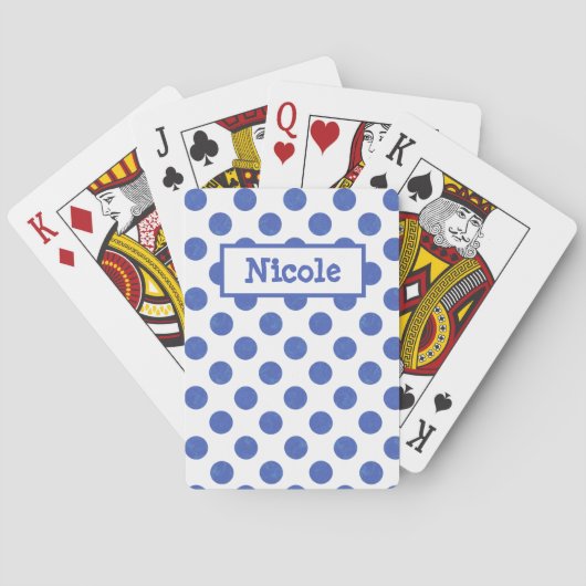 Jeu De Cartes Grand point bleu Polka moderne (dos)