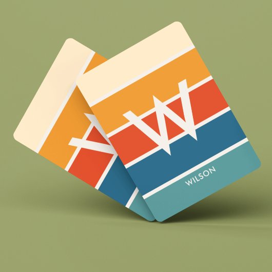 Jeu De Cartes Grand Rétro Strigraphié Monogramme personnel