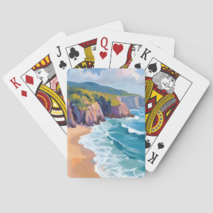 Jeu De Cartes Grand Sur, peinture à l'aquarelle de l'océan Calif