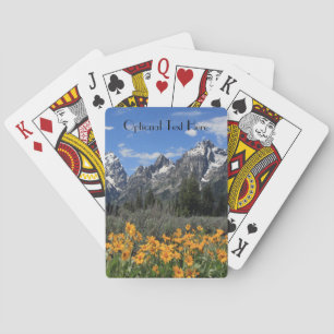 Jeu De Cartes Grand Tétons avec neige et fleurs de printemps