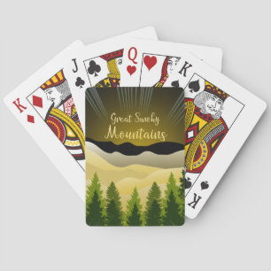 Jeu De Cartes Grande affiche de voyage des montagnes fumées