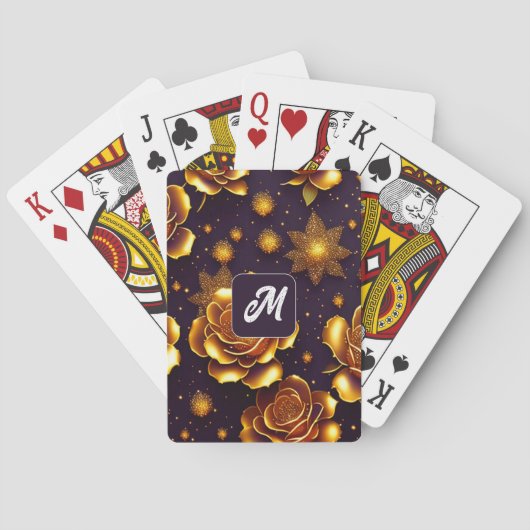 Jeu De Cartes Grande Collection Gold Rose moderne de luxe (dos)