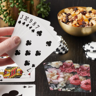 Jeu De Cartes grandes cartes de poker floral,