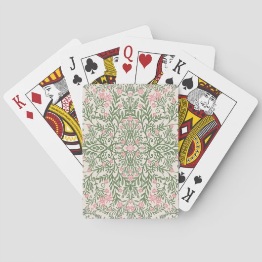 Jeu De Cartes Grandmillénaires floraux rose et vert (dos)