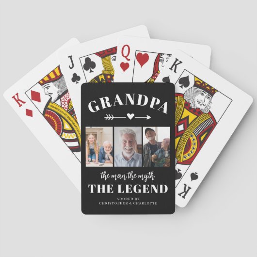 Jeu De Cartes Grandpa Photo Collage Modern Keepsake Gift (dos)