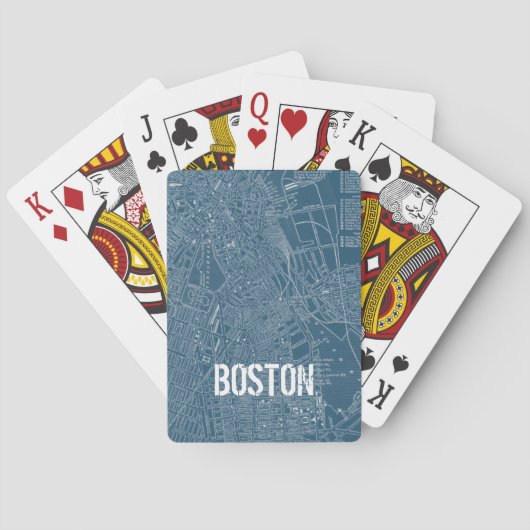 Jeu De Cartes Graphic map of Boston (dos)