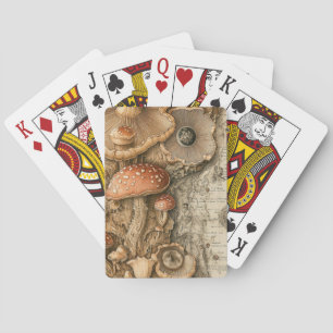 Jeu De Cartes Graphique botanique de champignon vintage (1)
