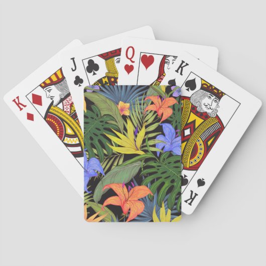 Jeu De Cartes Graphique de fleur d'Aloha de Hawaii tropical (dos)