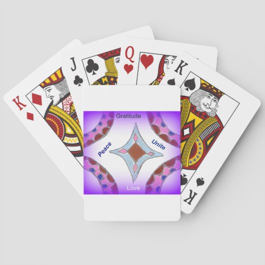 Jeu De Cartes "Gratitude Peace Love Unite" Mandala Art Imprimer (dos)