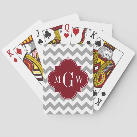 Jeu De Cartes Gray White Chevron (dos)
