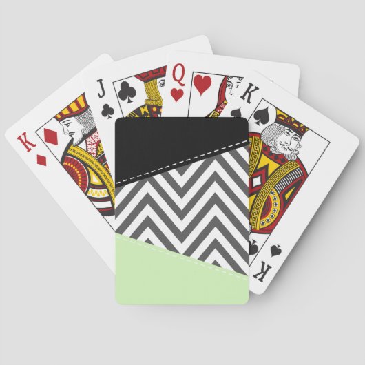 Jeu De Cartes Gray Zigzag, Gray Chevron, Zigzag Pattern, Mint (dos)