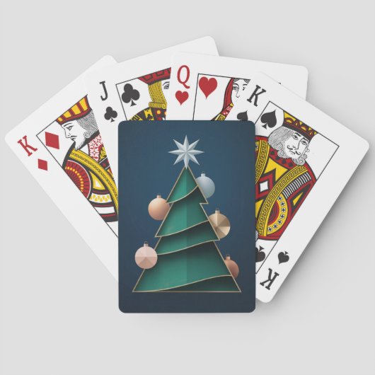 Jeu De Cartes Green Christmas Tree Vector Card Deck (dos)