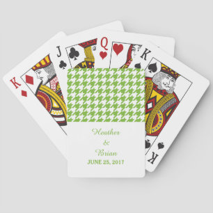 Jeu De Cartes Green Houndstooth Mariage Jouer aux cartes