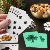 Jeu De Cartes Green Sparkles Shamrock St Patrick' Day turquoise (In Situ)