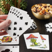 Jeu De Cartes Grenouille à couchage lunaire sous un champignon (In Situ)