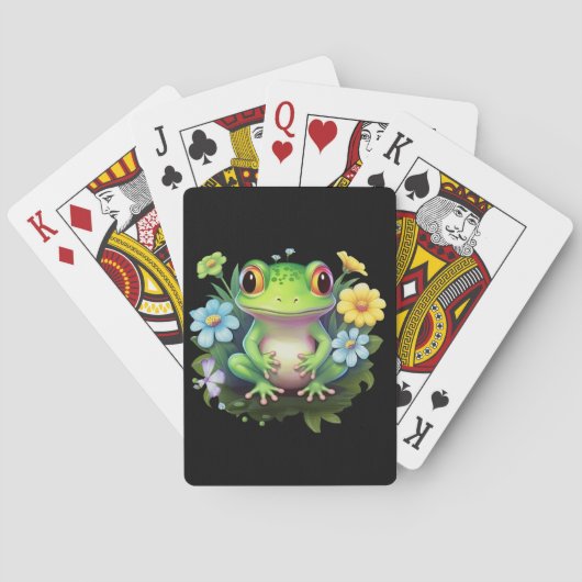 Jeu De Cartes Grenouille et fleurs (dos)