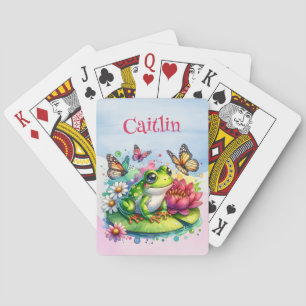 Jeu De Cartes Grenouille, fleurs et papillons personnalisés